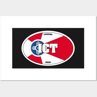 Wichita Flag Travel Sticker Posters and Art